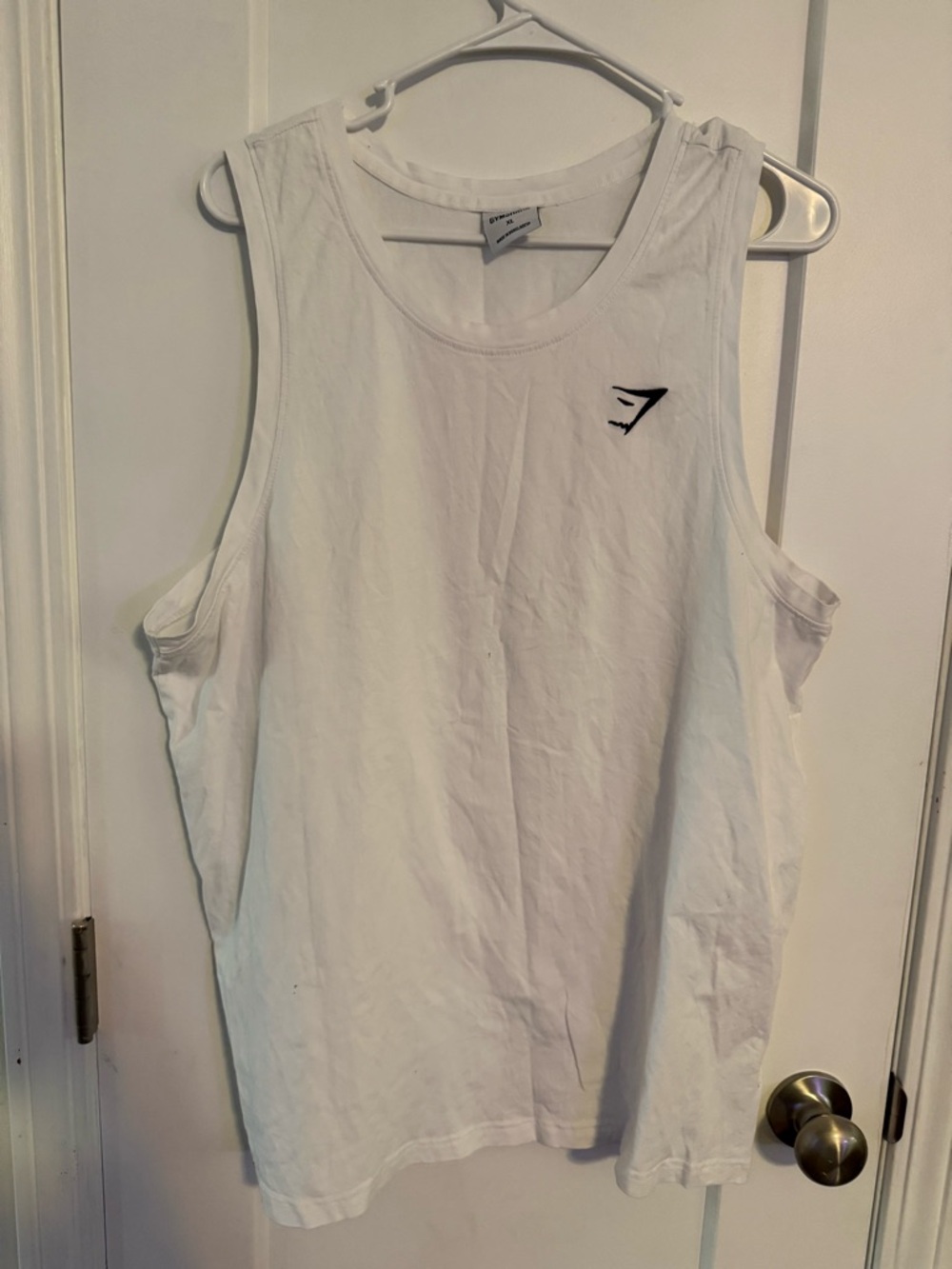 Gymshark White Men’s Crewneck T-Shirt with Black Logo